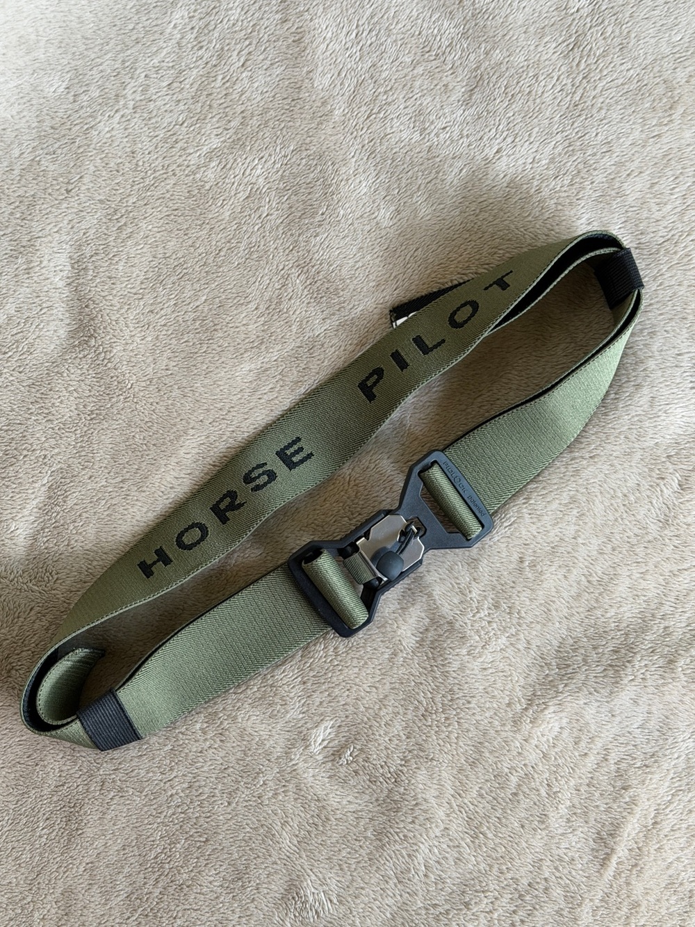 Horse Pilot magnetic buckle Olive Green Belt